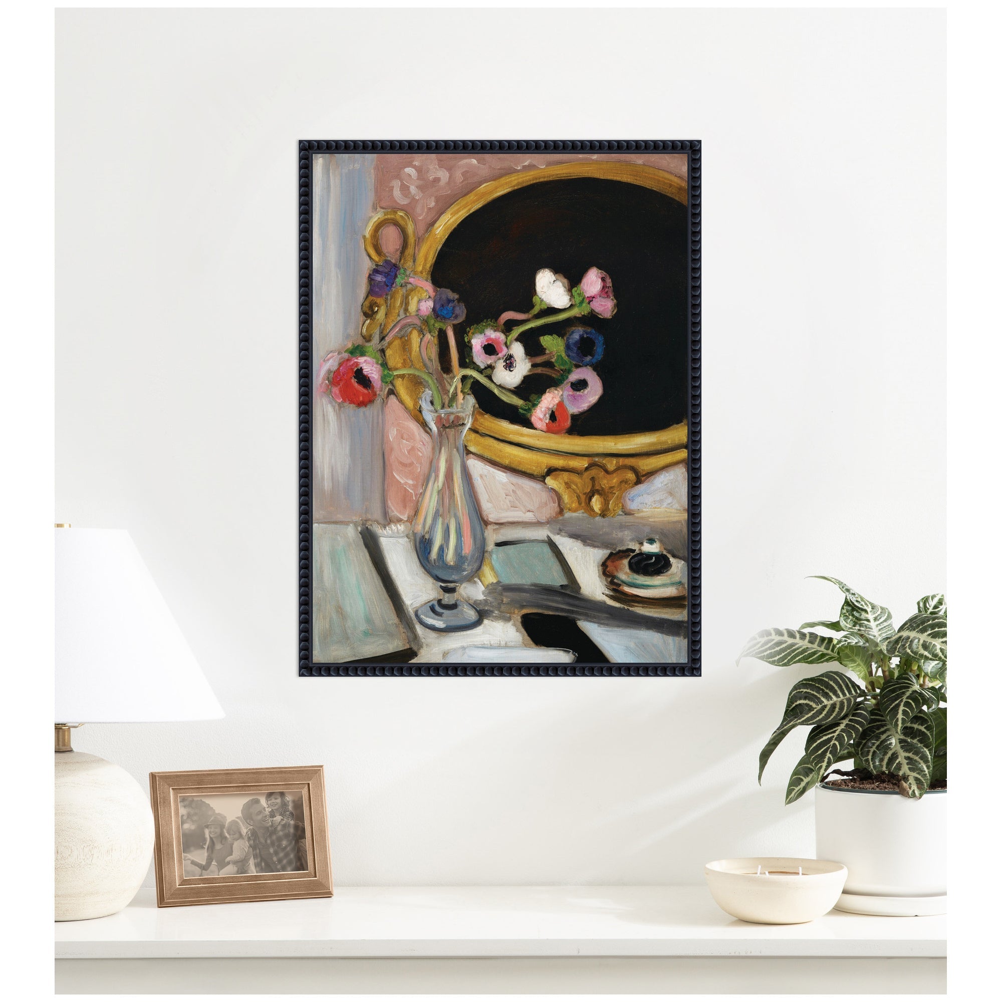 Anemones au miroir noir 1919 Henti Matisse by Nostalgia Prints Framed Canvas Wall Art Print