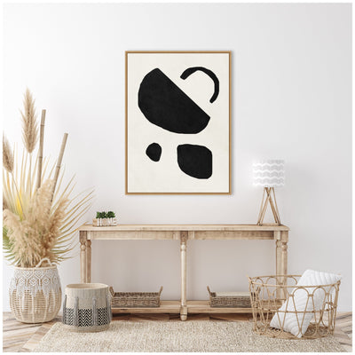 Sylvie Black Geometric Abstract 2 Framed Canvas by July Art Prints