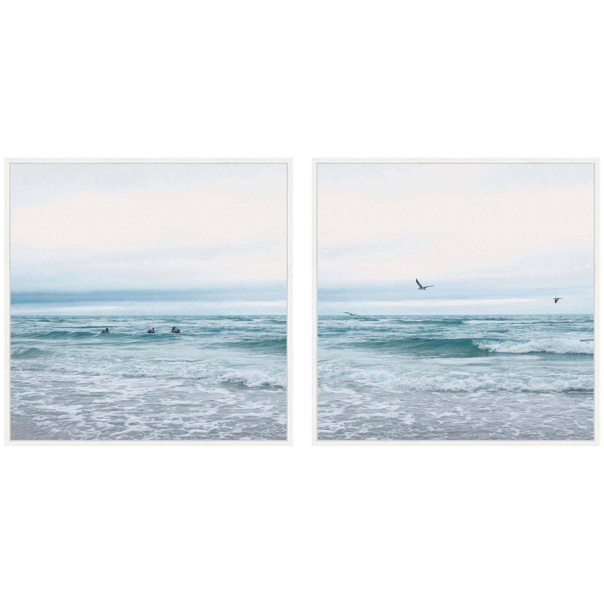 Sylvie Ocean Swim 1 and 2 Framed Canvas Art Set by Stephanie Klatt