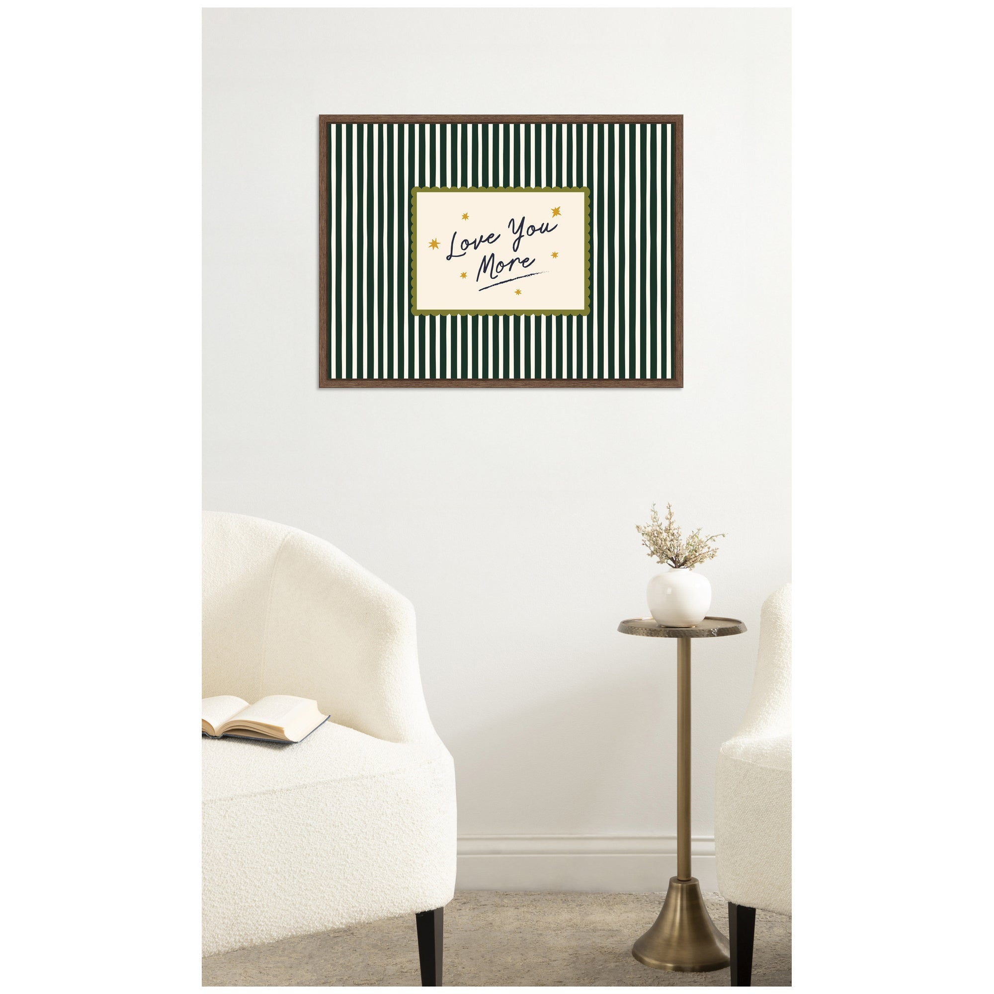 Love You More Positive Quote Framed Canvas Wall Art 18x24 in.