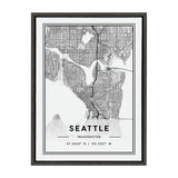 Sylvie Seattle Modern Map Framed Canvas by kateandlaurel - product image 9 for Resin Society