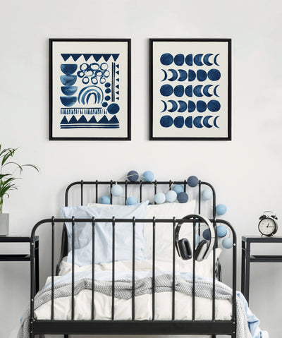Sylvie Moon Phases Framed Canvas