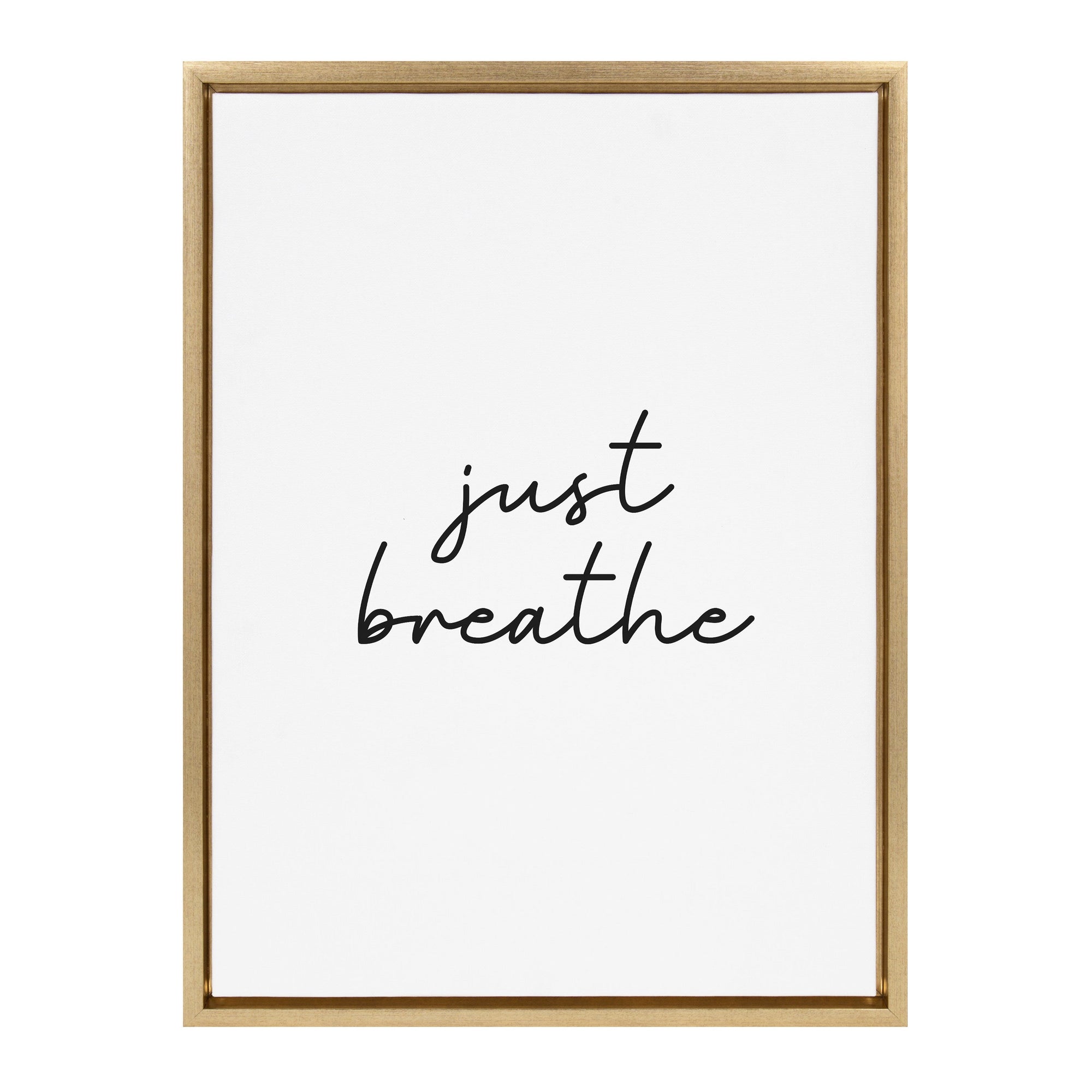 Sylvie Just Breathe BW Framed Canvas by kateandlaurel - product image 2 for Resin Society