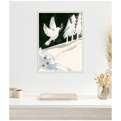 Sylvie Beaded Peace Dove Framed Canvas by Teju Reval