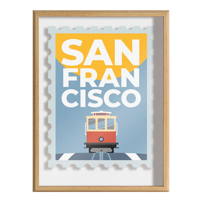 Blake Stamp San Fran Framed Printed Glass by Rocket Jack by kateandlaurel - product image 2 for Resin Society
