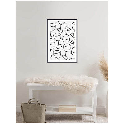 Wine Everywhere by Gabrielly Guedes Framed Canvas Wall Art Print