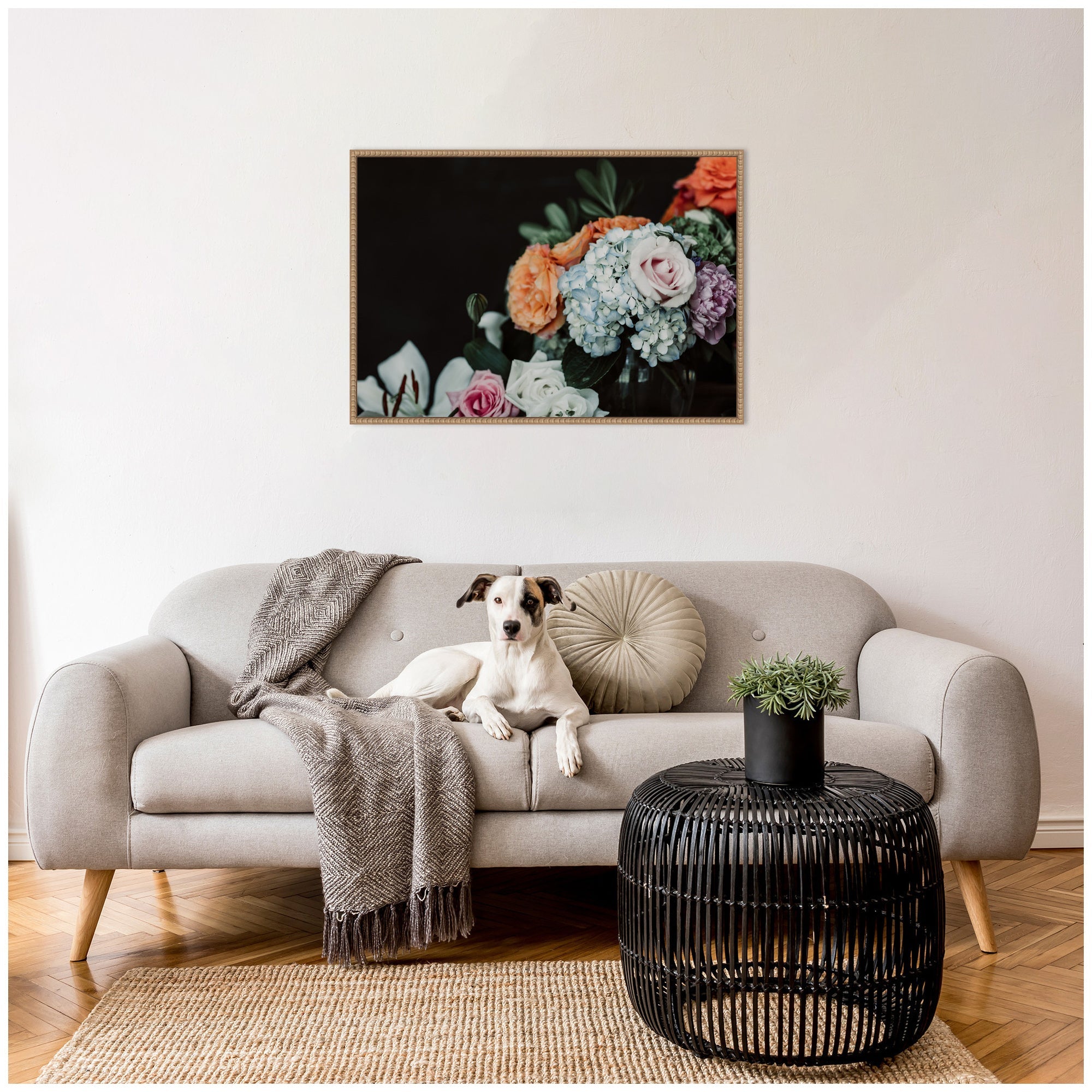 Sylvie Hydrangea Crush Framed Canvas by Alicia Abla