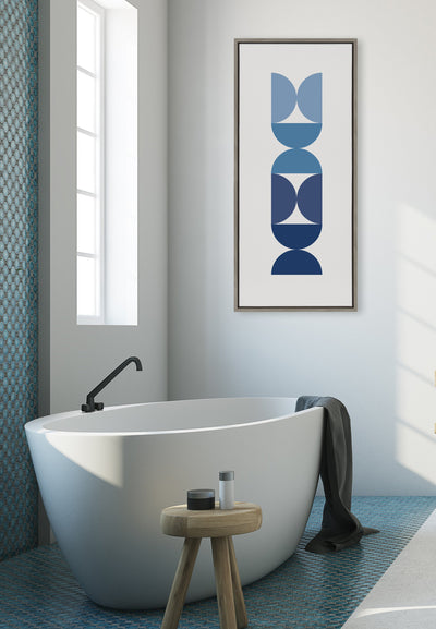 Sylvie Circles and Curves Ocean Beach Blues Framed Canvas by kateandlaurel - product image 4 for Resin Society