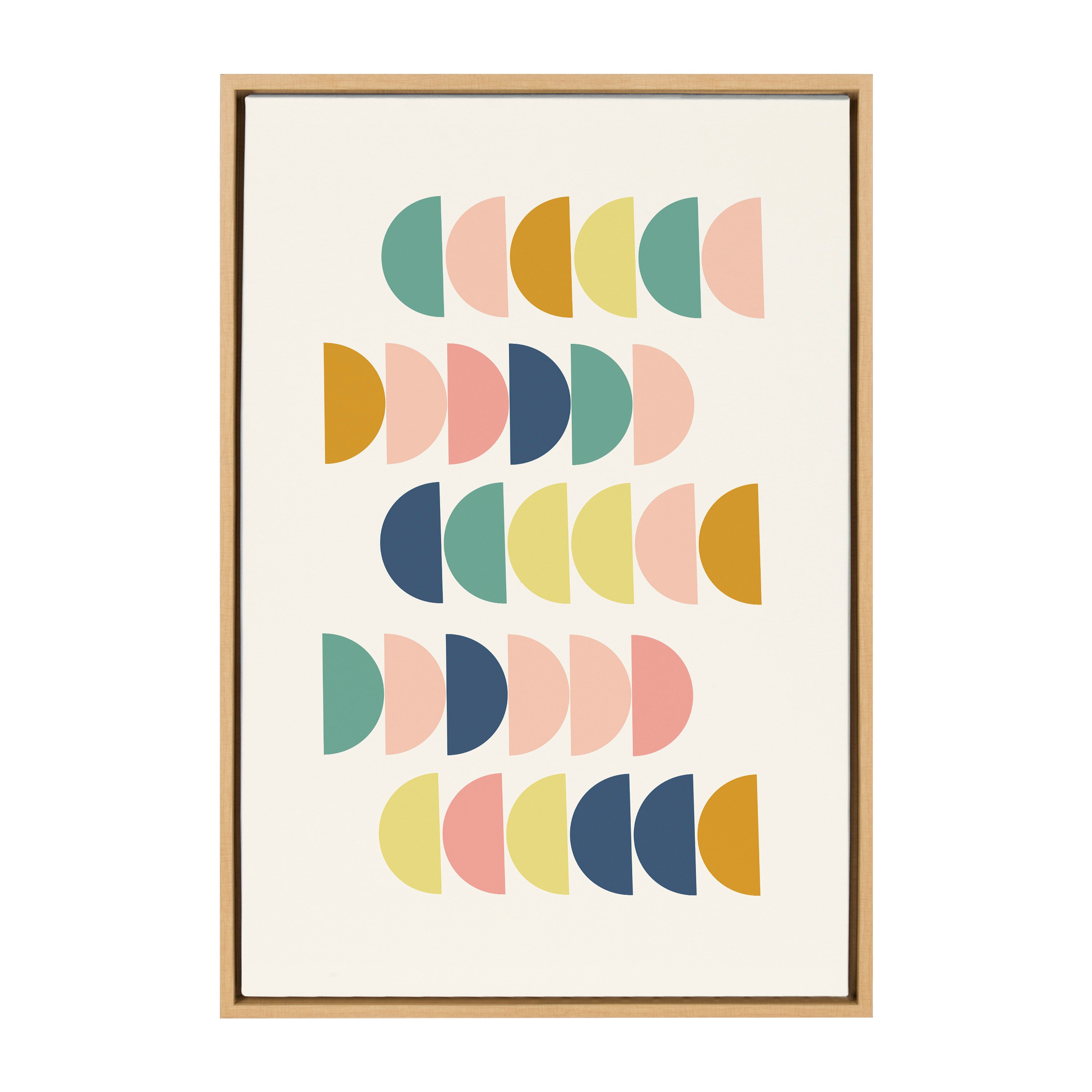 Sylvie Simple Shapes in Soft Colors Framed Canvas