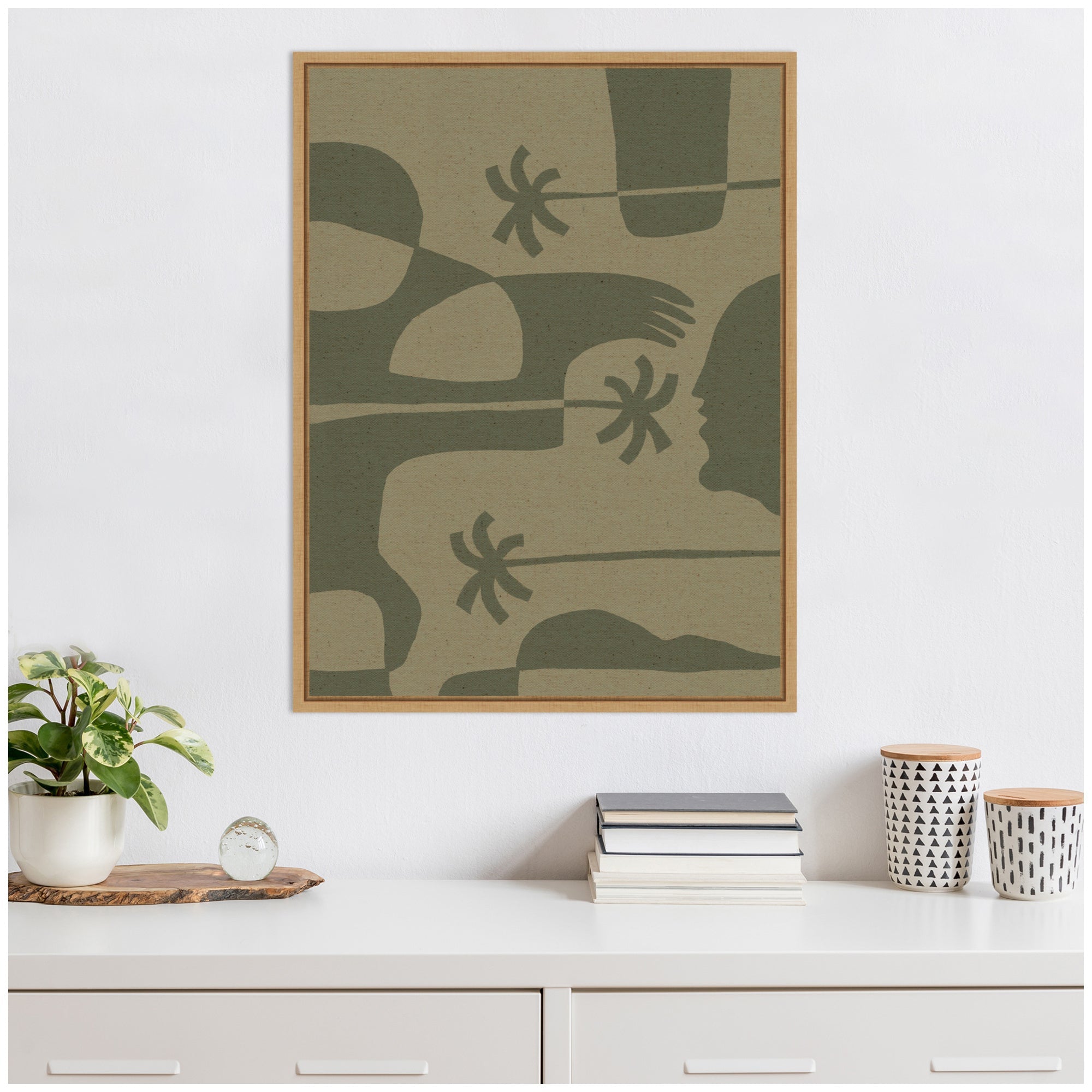 Sylvie The Land Story 7 Framed Canvas by Shatha Al Dafai