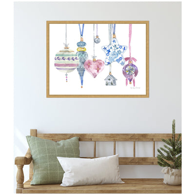 Sylvie Framed Canvas Vintage Hanging Ornaments by Patricia Shaw