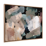 Sylvie Beaded Nebula Abstract Framed Canvas by Amy Lighthall showing a gold vintage beaded frame around a textured nebulous abstract print.