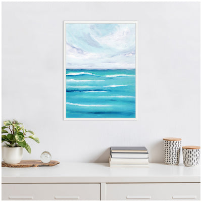 Sylvie Evening Ocean Waves Framed Canvas by Nikita Jariwala