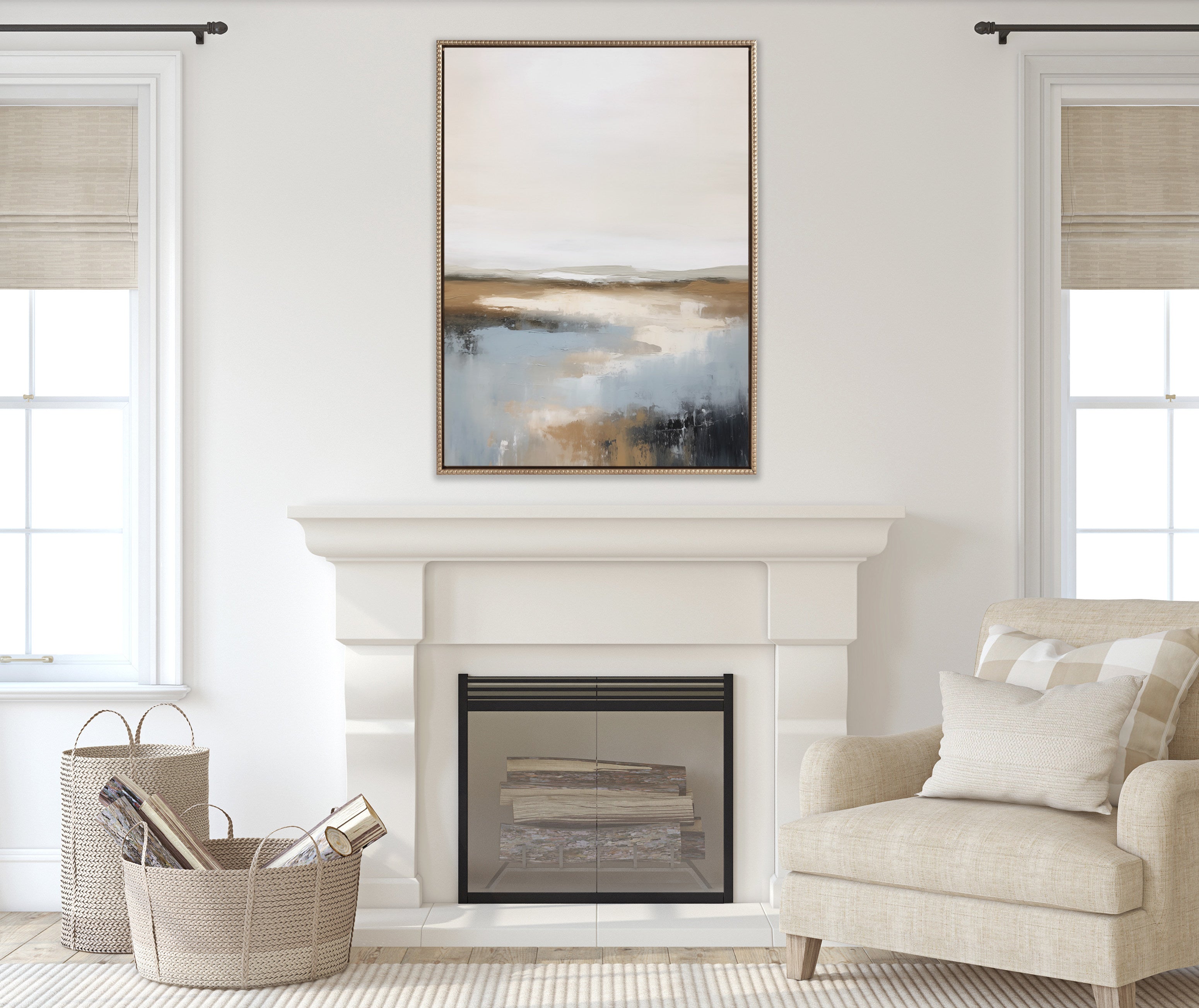 Sylvie Beaded Idyllic Retreat Framed Canvas by Amy Lighthall