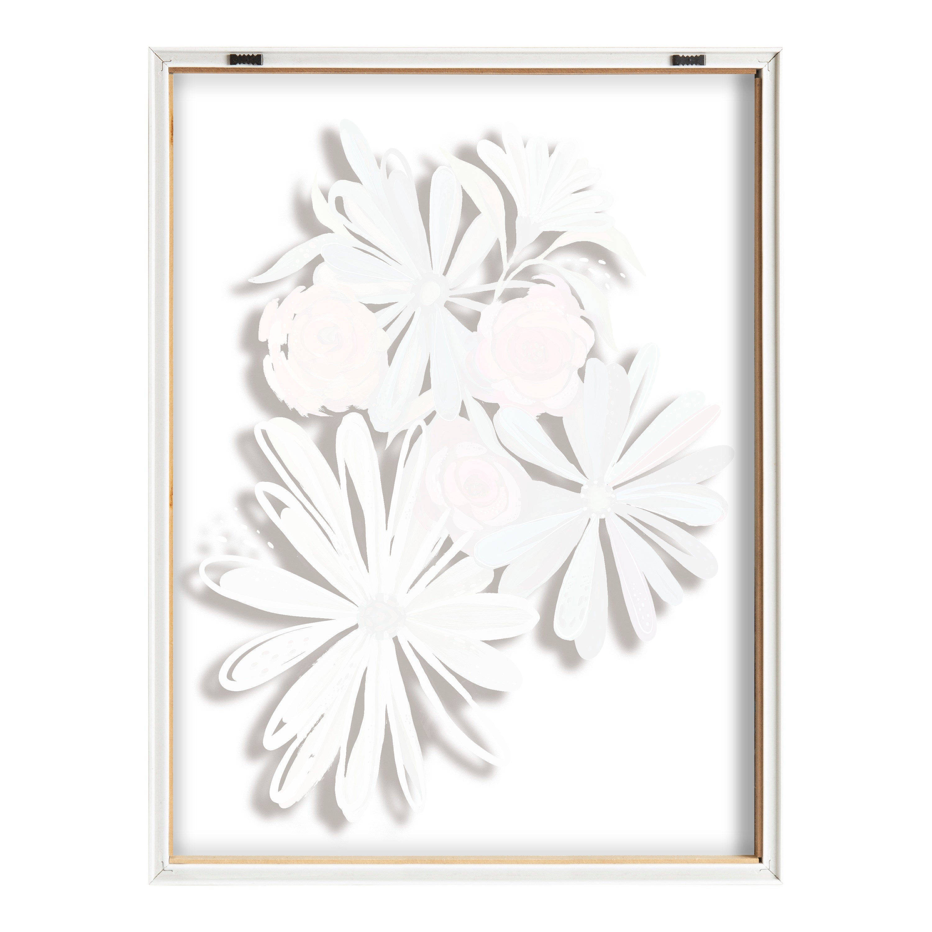 Blake Flowers on Glass 2 Whole Flowers Framed Printed Art