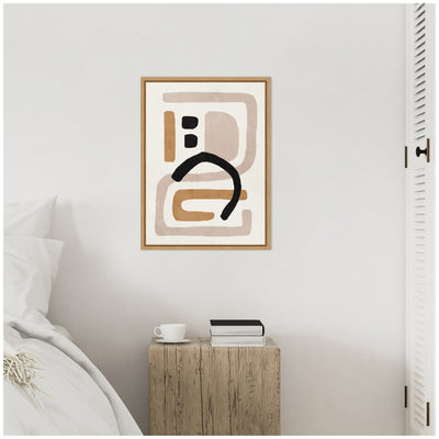 Sylvie Neutral Abstract 2 Minimal Modern Art Framed Canvas by July Art Prints