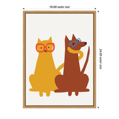 Sylvie Farm Cat Dog Framed Canvas by Hannah Beisang