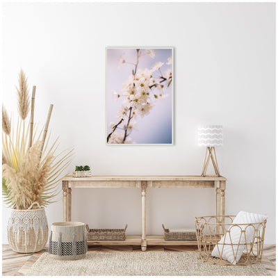 Sylvie Nature White Floral Blooms Framed Canvas by Patricia Hasz