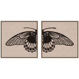 Vlinder 1901 Julie de Graag No.
1 & No.
2 2 Piece framed canvas wall art set in Sylvie Beaded dark gold frames hung side by side