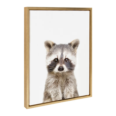 Sylvie Raccoon Framed Canvas by Amy Peterson Art Studio