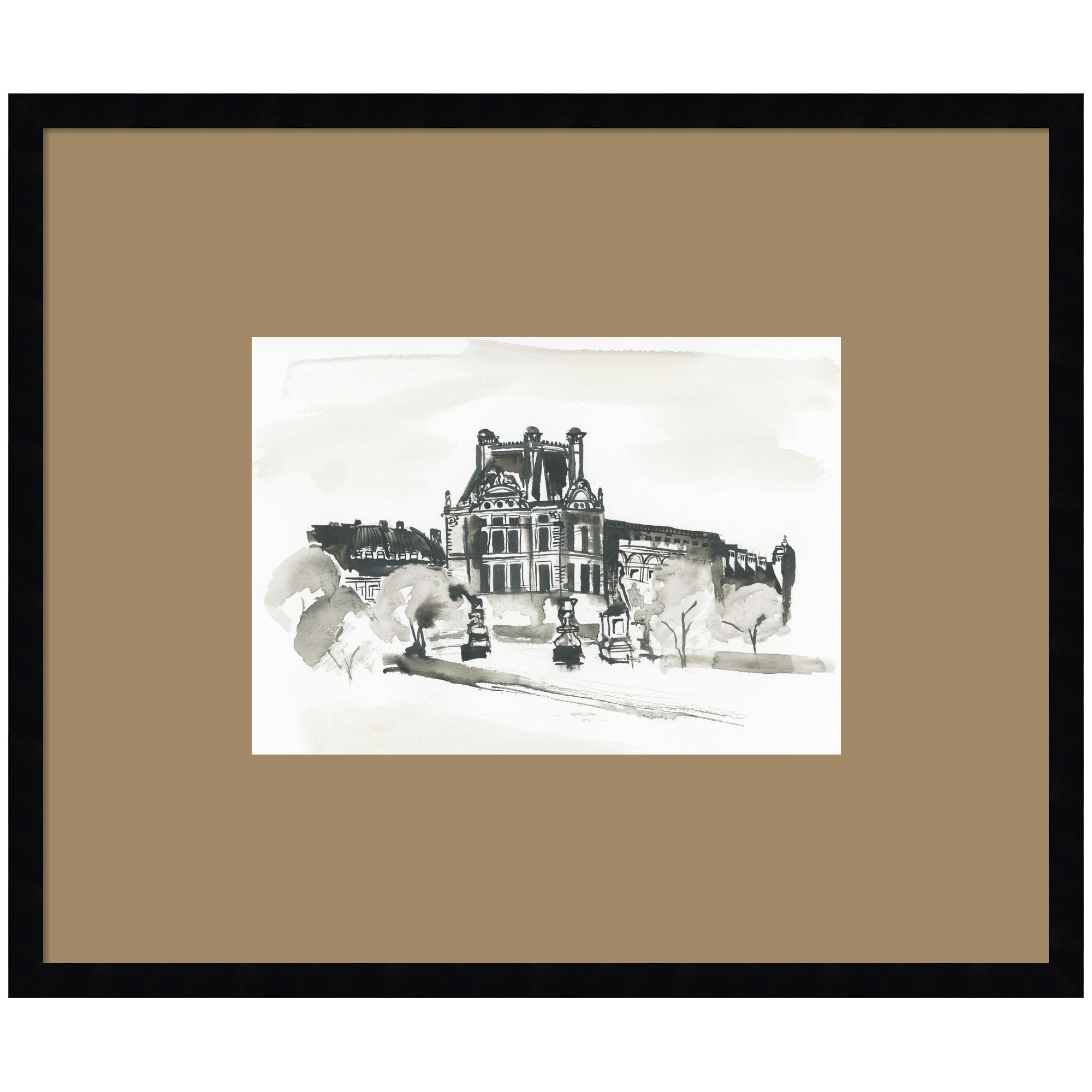 Postcard Paris framed wall art print by Teju Reval in Svelte Noir Black frame