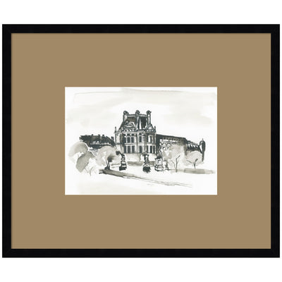 Postcard Paris framed wall art print by Teju Reval in Svelte Noir Black frame