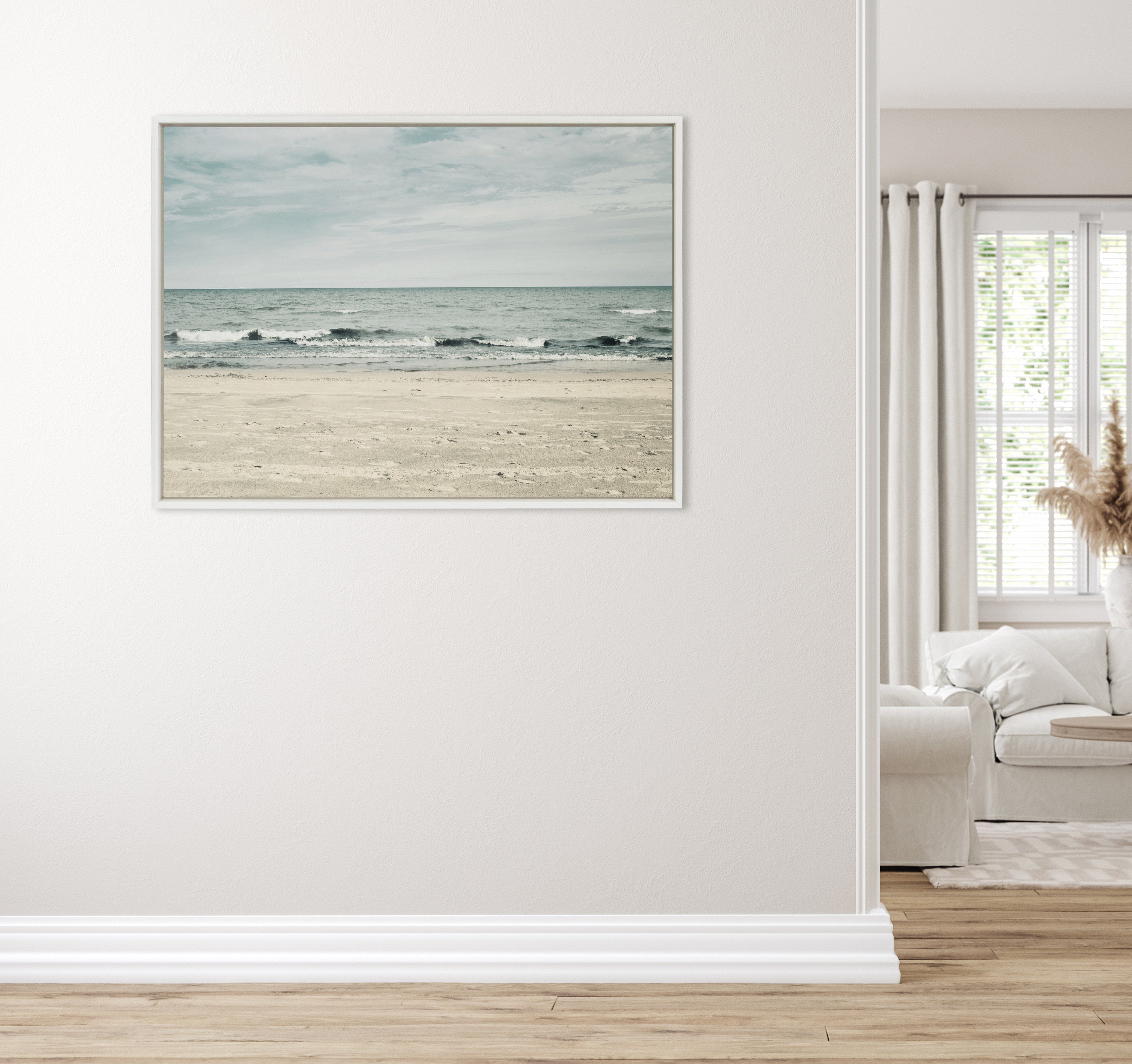 Sylvie Beach 2 Framed Canvas