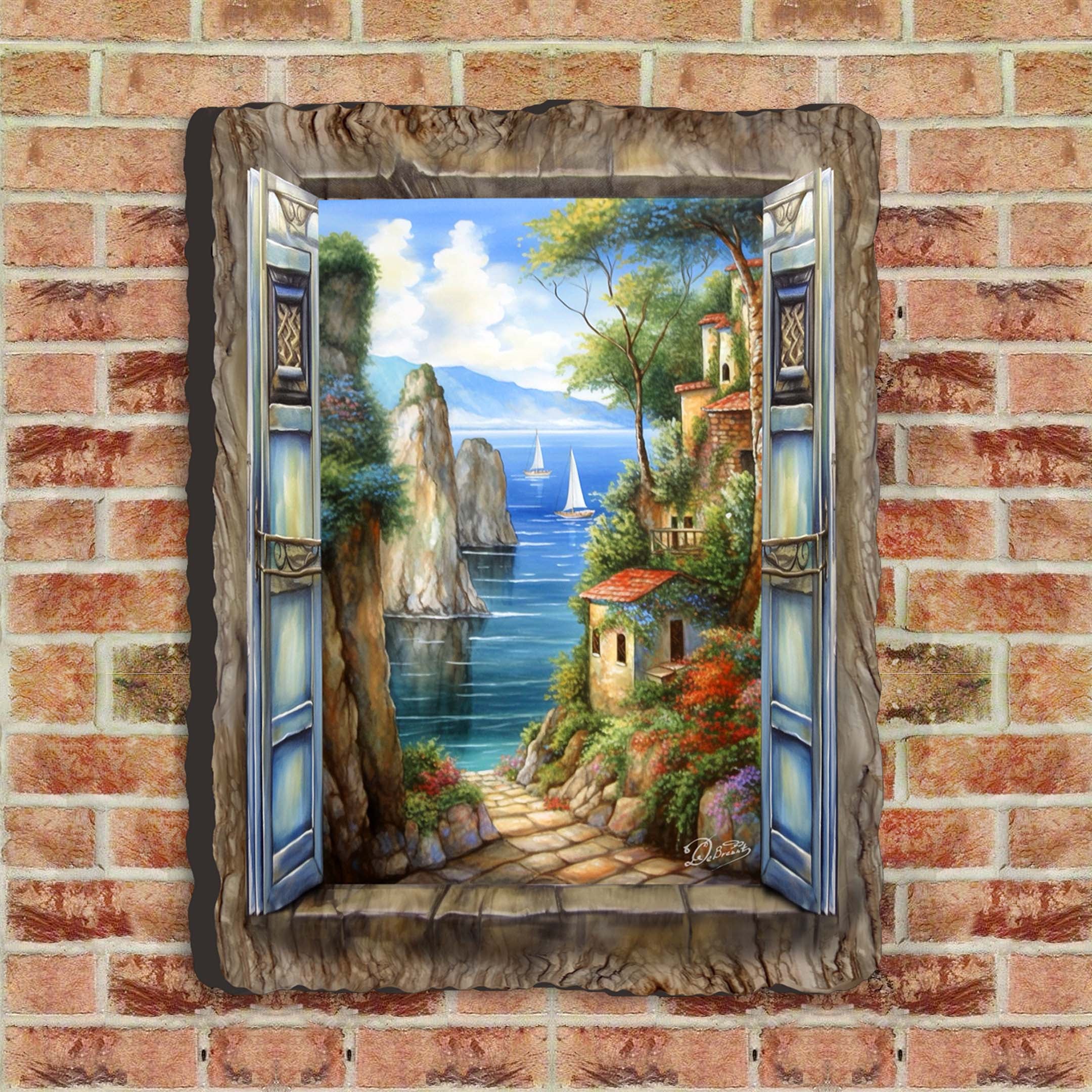 Seaside Town Window Wall Art by G. DeBrekht