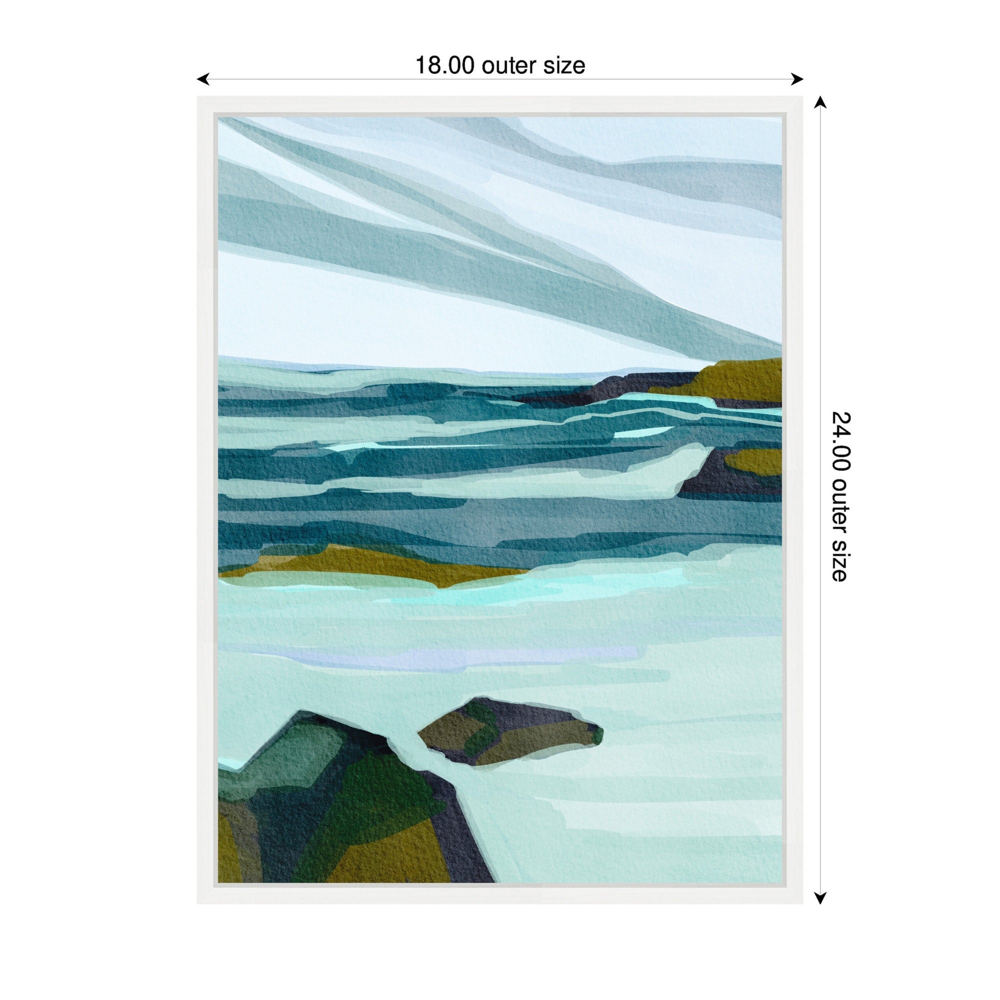 Sylvie Ocean Breeze Framed Canvas by Nikita Jariwala