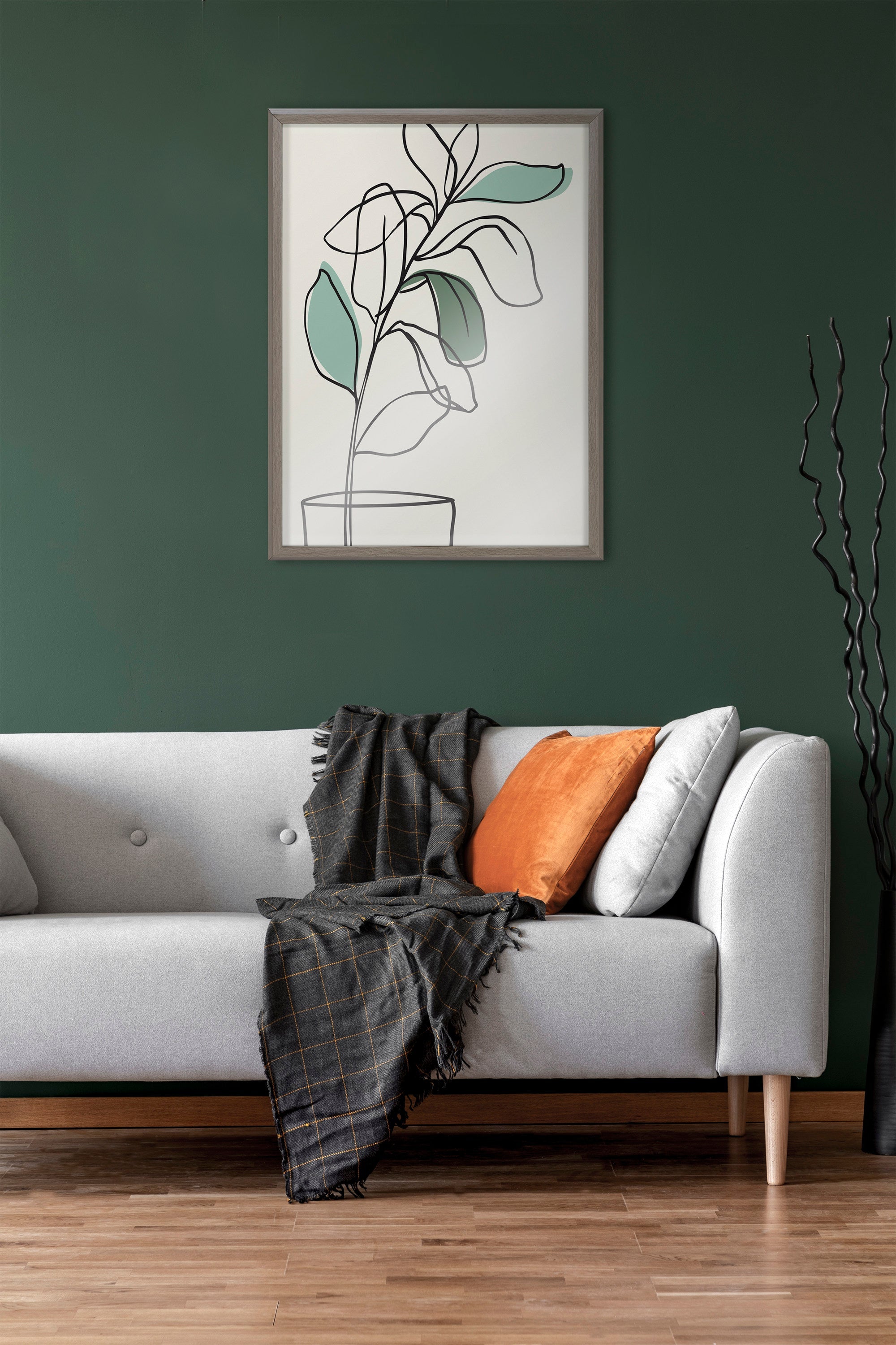 Blake Tranquil Fiddle Leaf Framed Printed Glass by Elizabeth Silver by kateandlaurel - product image 6 for Resin Society
