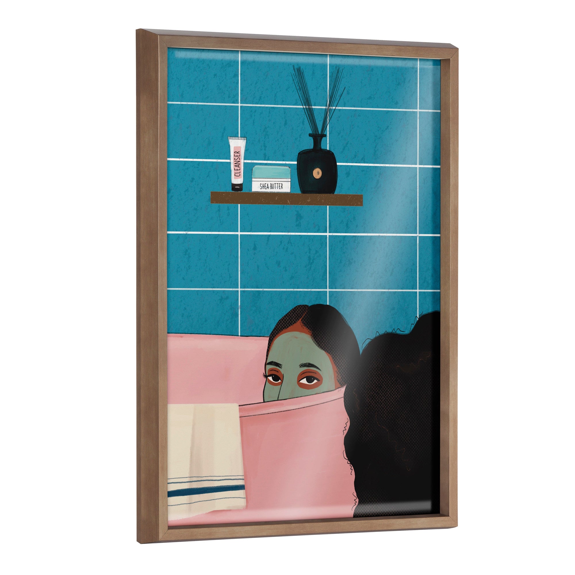 Blake Restful Rest Framed Printed Glass by Mary Joak by kateandlaurel - main product image for Resin Society