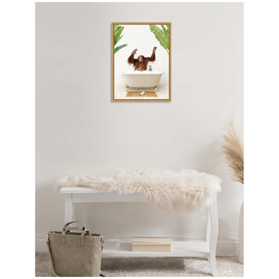 Sylvie Orangutan in Bali Bathtub Framed Canvas by Amy Peterson