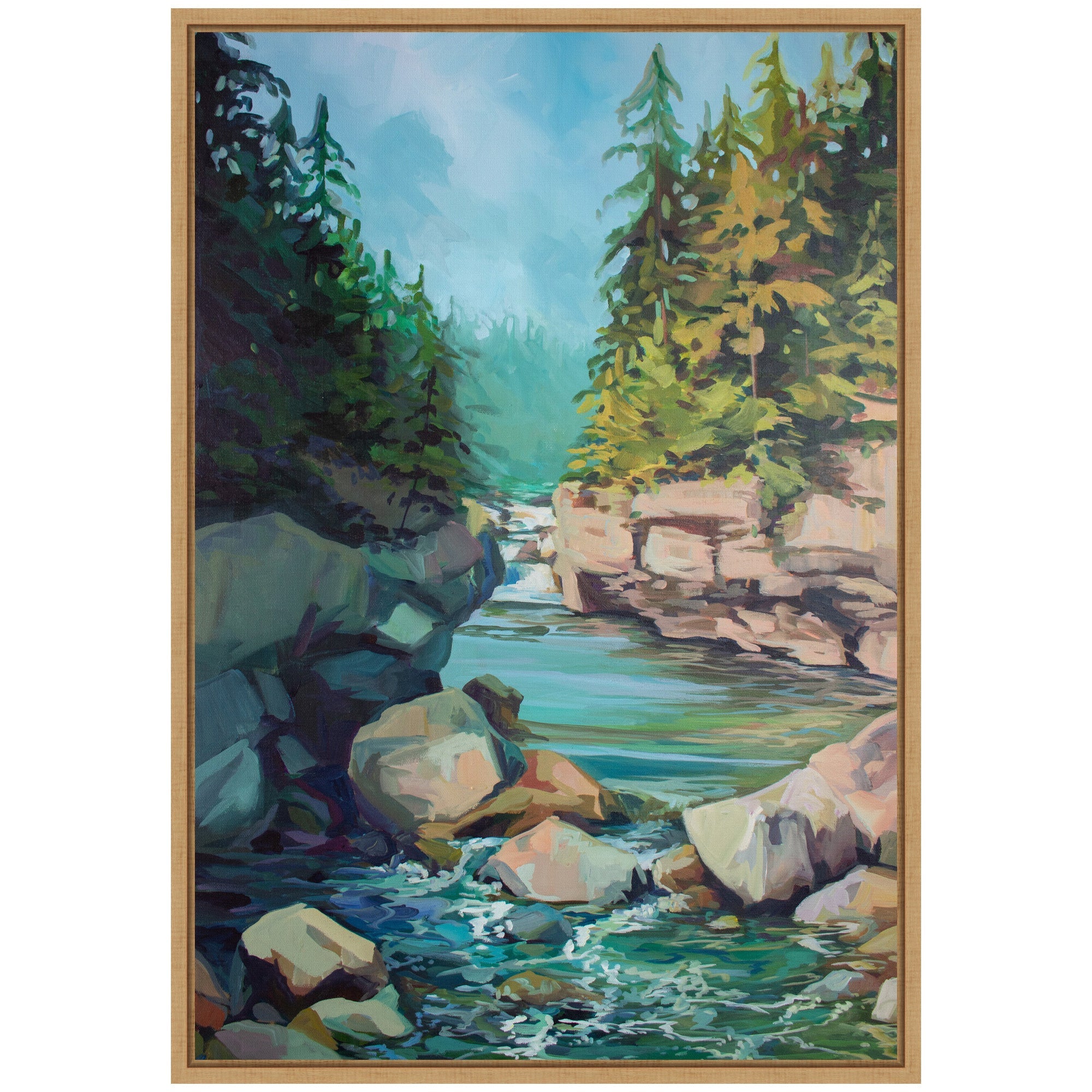 Sylvie Rocky Rapids Framed Canvas by Rachel Christopoulos