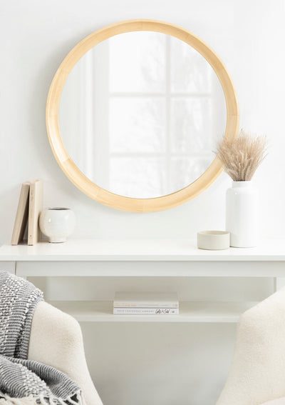 Hatherleigh Round Wood Wall Mirror