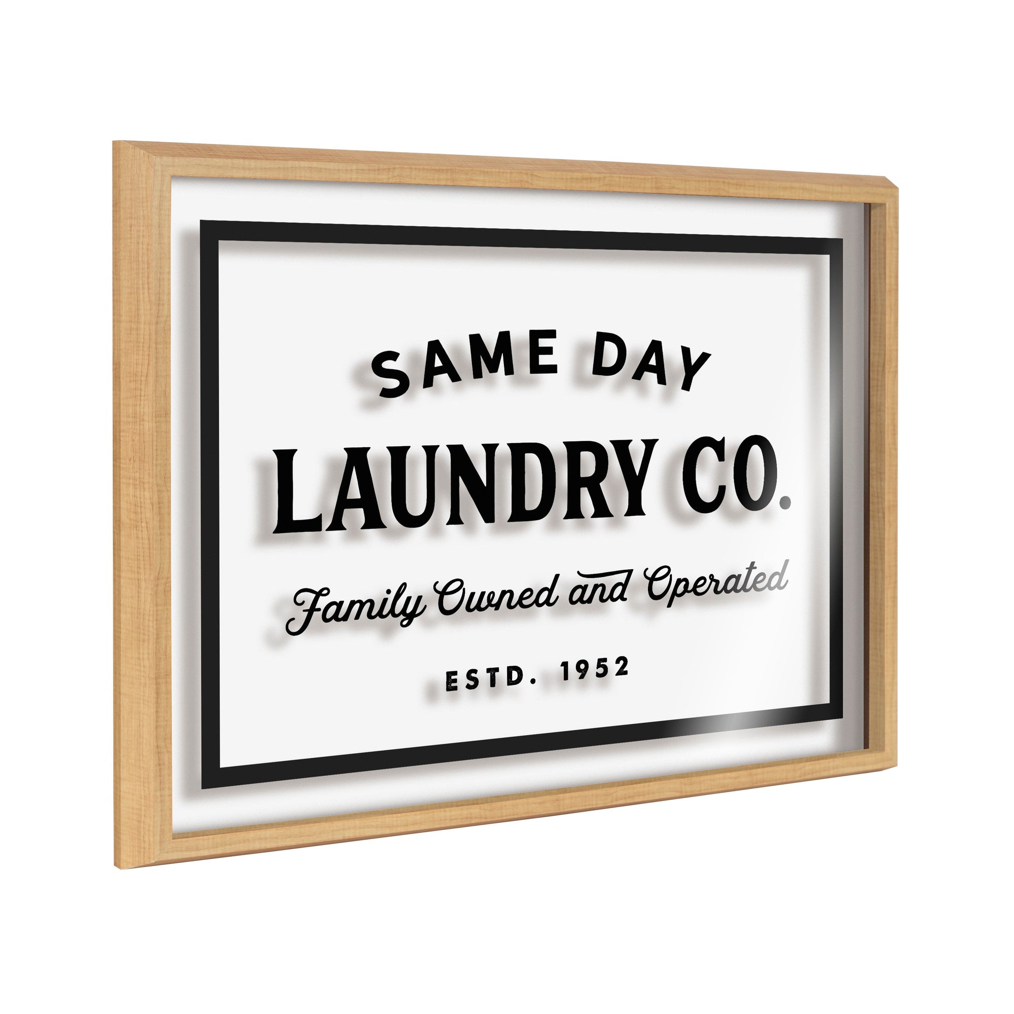 Blake Same Day Laundry Framed Printed Glass by kateandlaurel - main product image for Resin Society