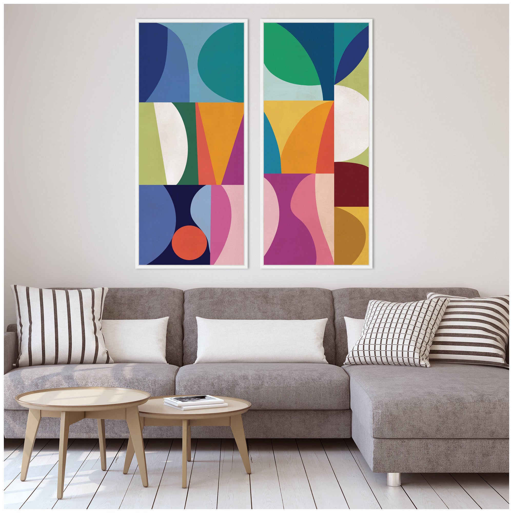 Abstract Panels 2 Piece Framed Canvas Wall Art Set by Rachel Lee