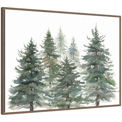 Sylvie Framed Canvas Pines And Evergreens by Patricia Shaw