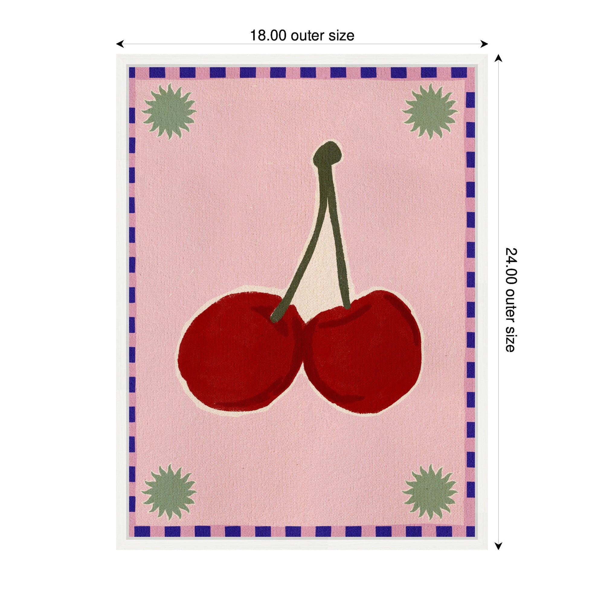 Sylvie Lush Duo 1 Cherry Framed Canvas by Shatha Al Dafai