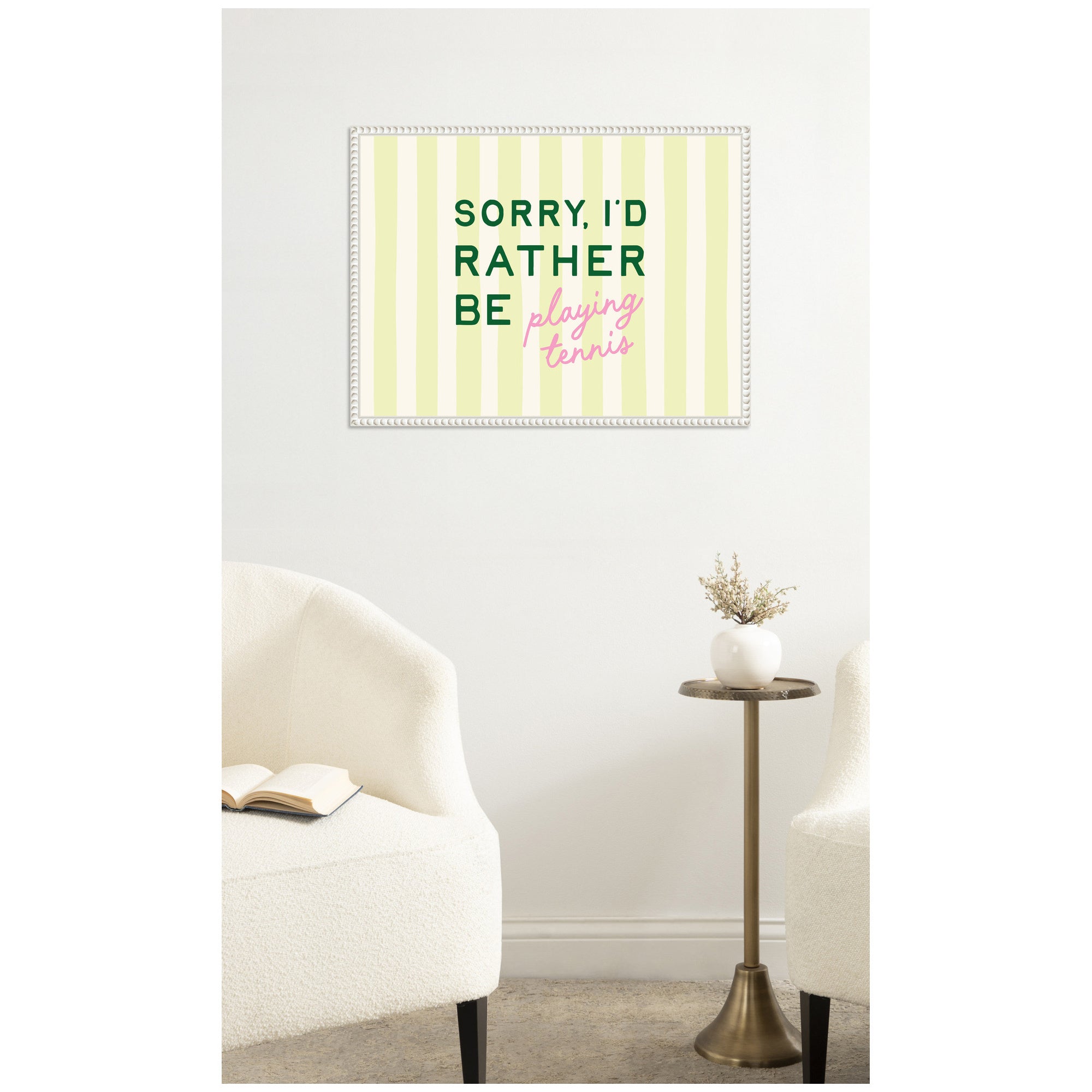 Sorry I'd Rather Be Playing Tennis by Lucky Guava Framed Canvas Wall Art Print