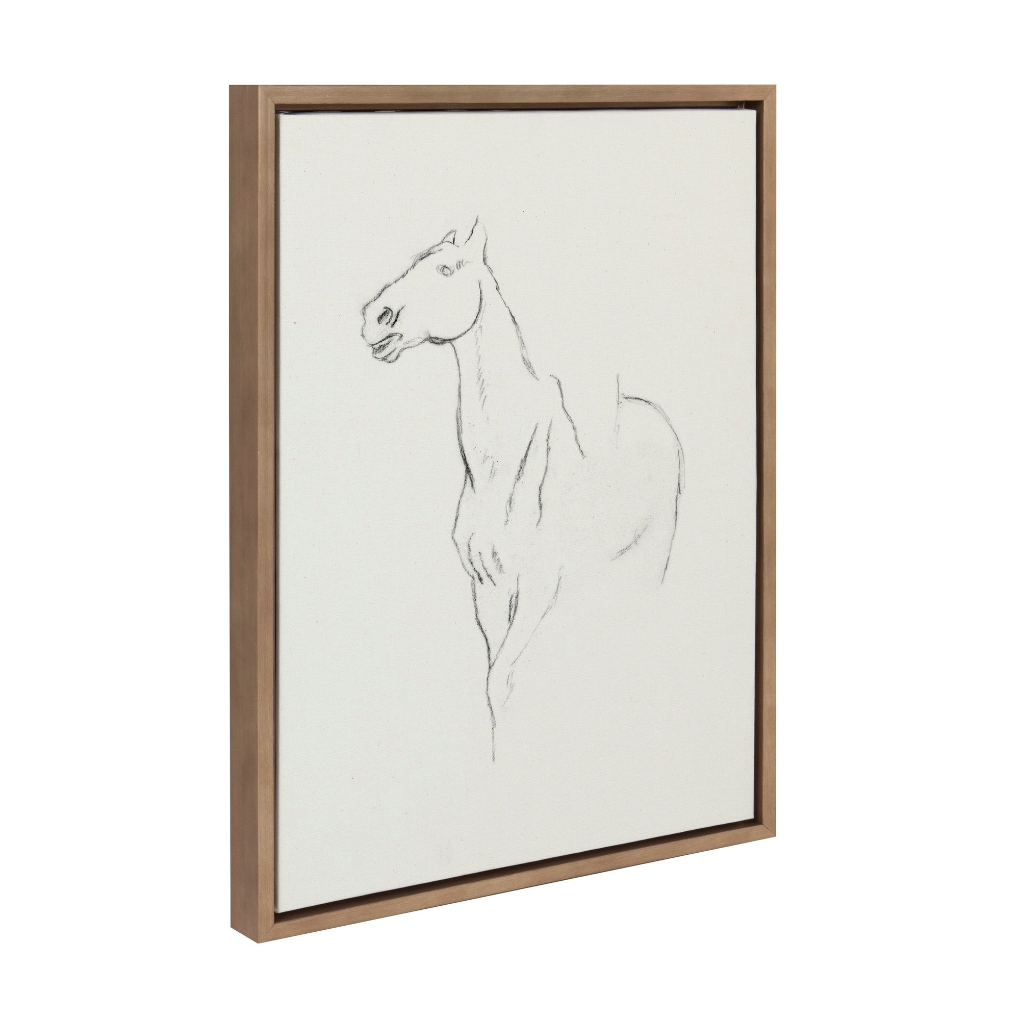 Sylvie Edgar Degas Horse Turned Three Quarters 1880 BW Framed Canvas by by kateandlaurel - main product image for Resin Society