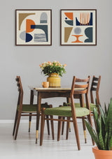 Sylvie Abstract Mid Century Framed Canvas
