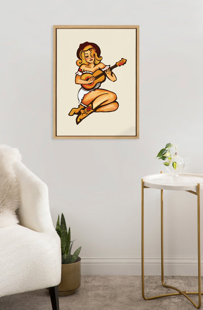 Sylvie Smokey Eyes Cowgirl Framed Canvas by The Whiskey Ginger