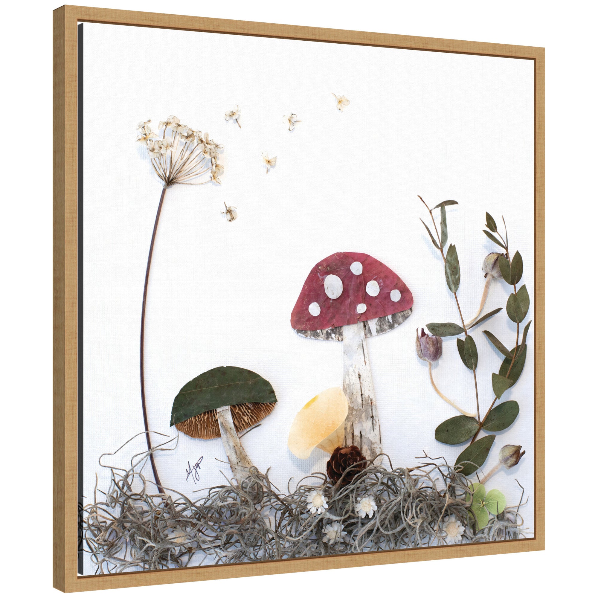 Mushroom No.
2 framed canvas wall art print by Madeline Jeppesen in Walnut Brown frame
