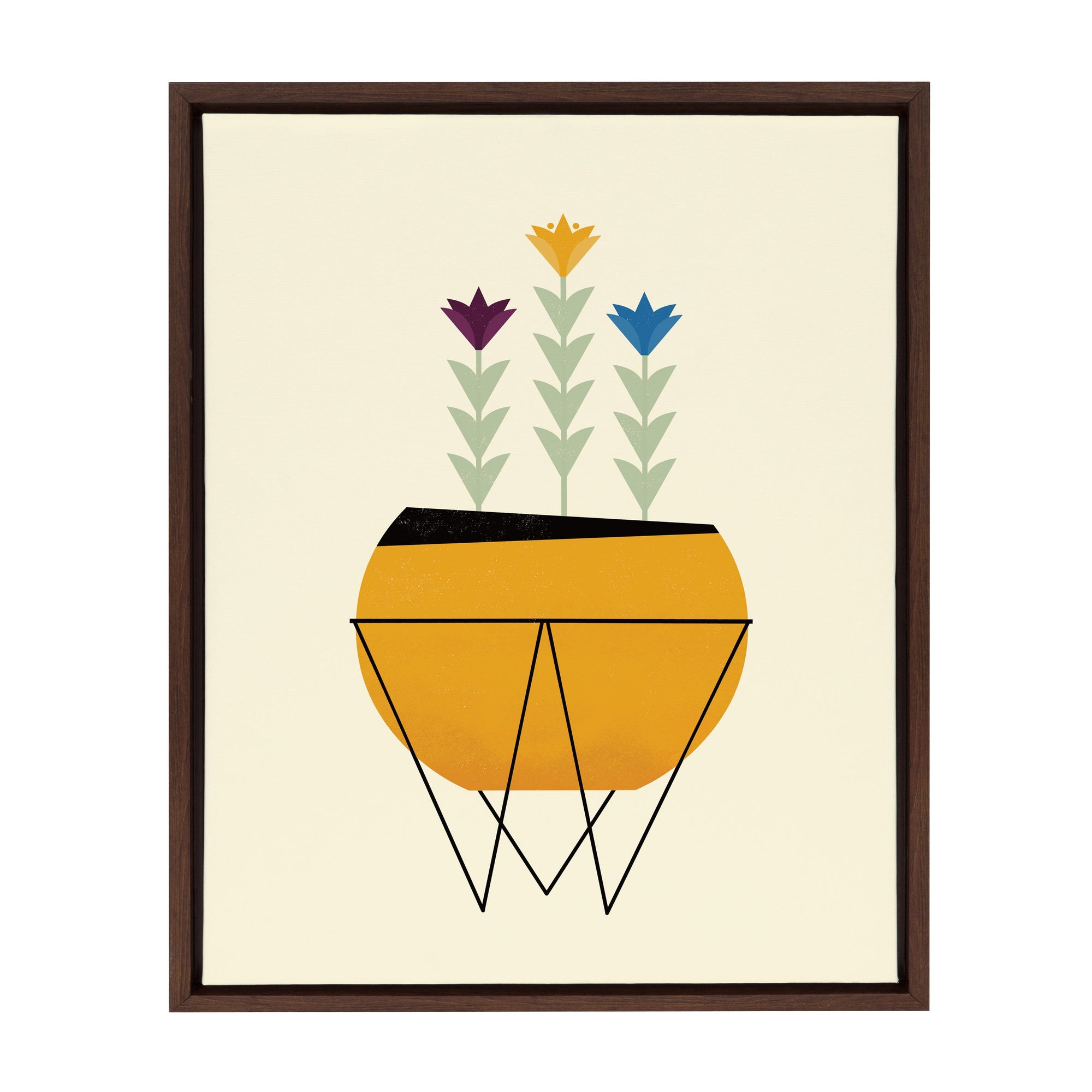 Sylvie Modern Planter Framed Canvas by kateandlaurel - main product image for Resin Society