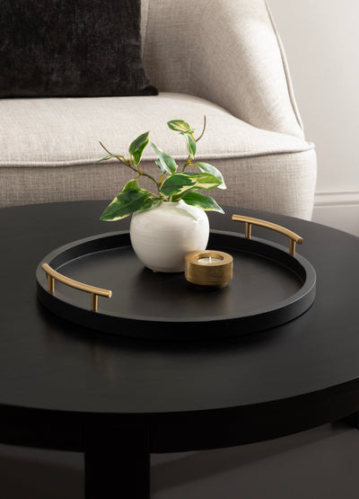 Halsey Wood Round Decorative Tray