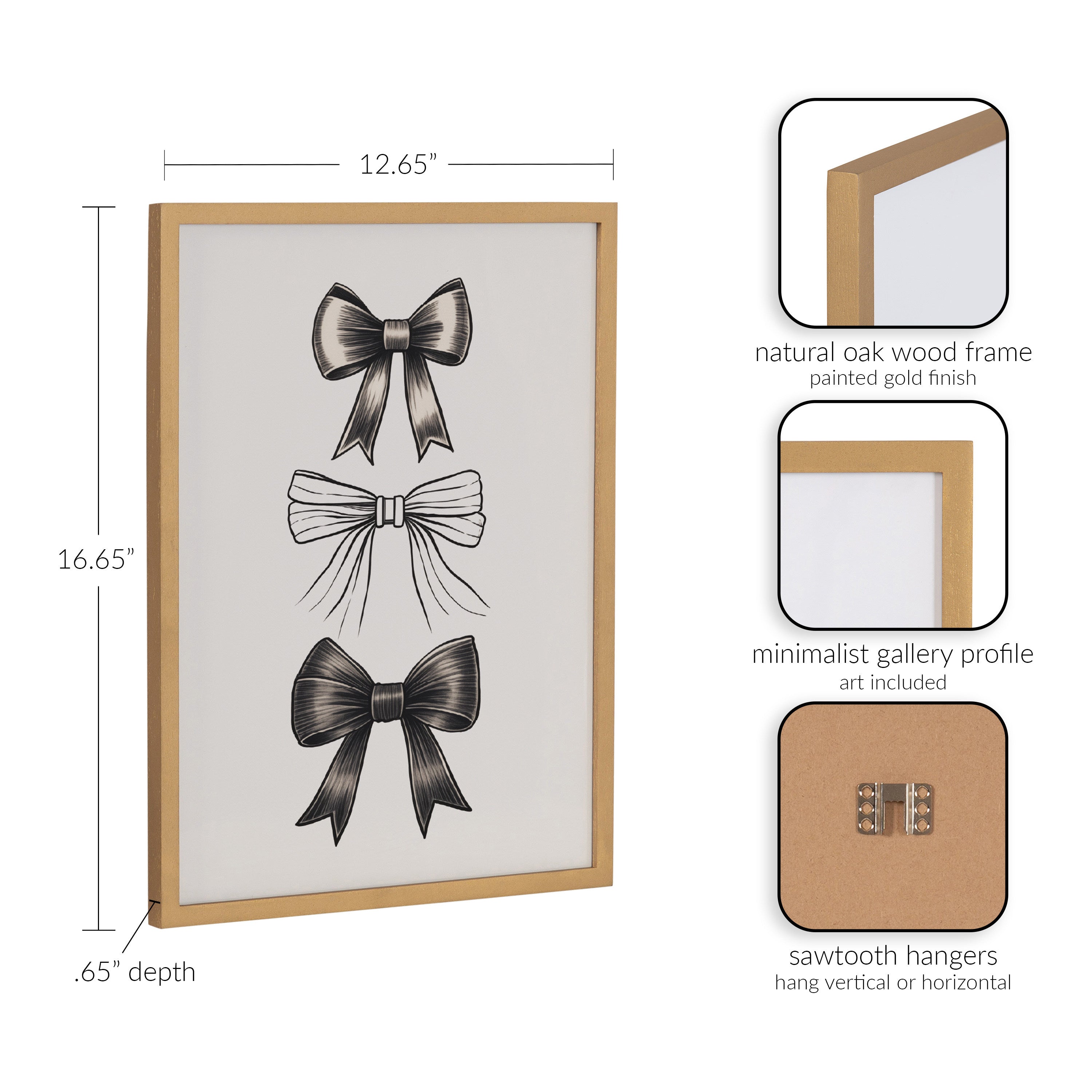 Gallery Coquette Preppy Retro Girly Black Bows Print by kateandlaurel - product image 12 for Resin Society