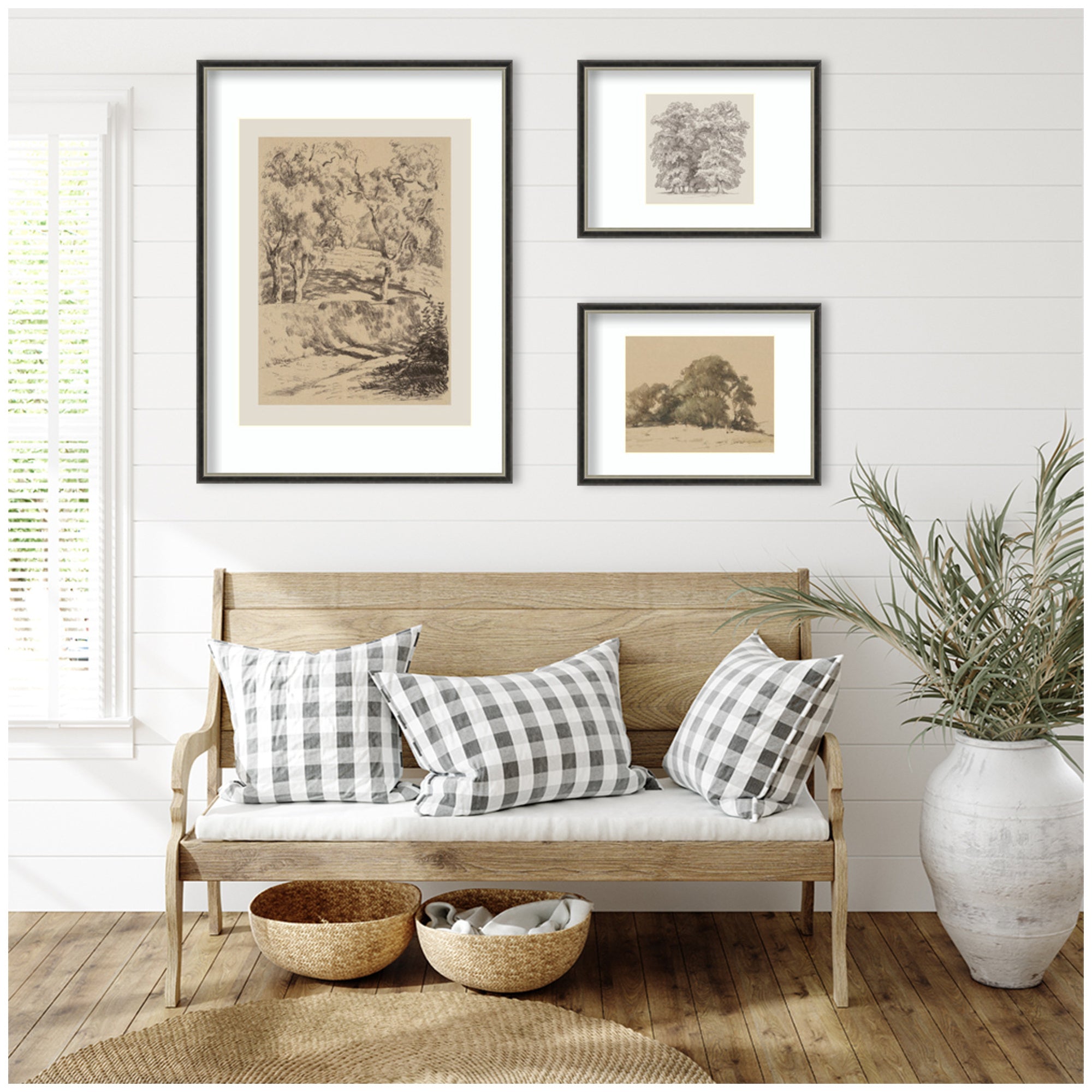Sketches of Nature by Fry, Becker & Bosboom 3 Piece Framed Wall Art Print Set by Nostalgia Prints