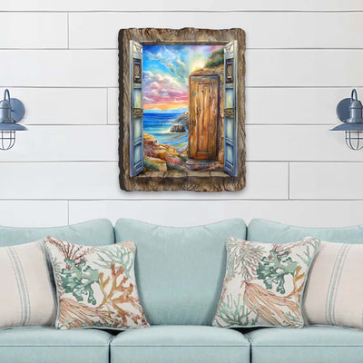 Coastal Serenity Window Wall Art by G. DeBrekht Coastal Decor