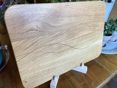 White Oak Charcuterie Board featuring Peruvian Walnut and Cherry decorative banding