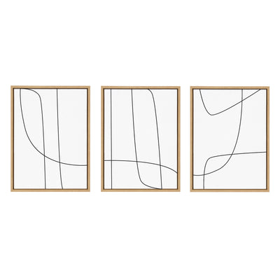 Sylvie Modern Line Abstract Black and White Framed Canvas Set by kateandlaurel - product image 20 for Resin Society